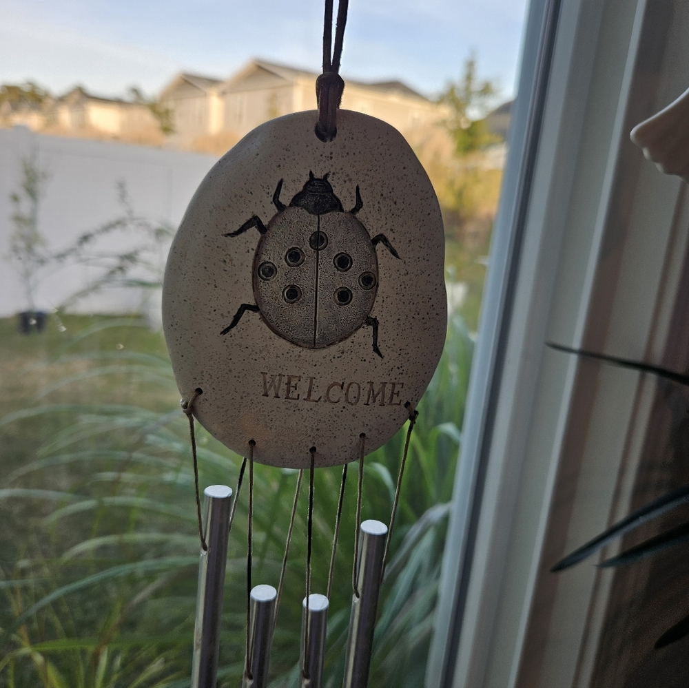 Welcome Ladybug Wind Chime